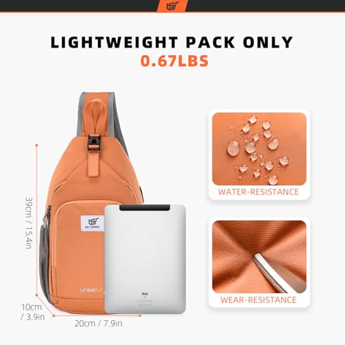 Image of SKYSPER Sling Bag RFID Crossbody Sling Backpack Cross Body Shoulder Bag Travel Hiking Daypack for Women Men(Orange)