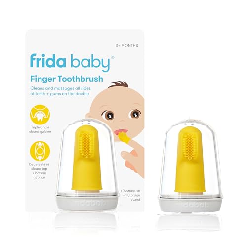 Frida Baby Babys First Finger Toothbrush with Storage Case 3 Months and Up 1pk