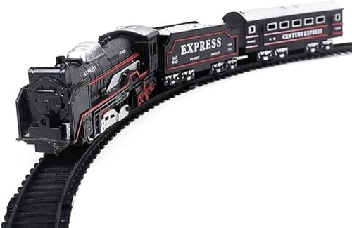 Image of Classic Electric Style Toy Train Set with Track | Century Express Battery Operated Model Train | Kids Railway Play Set & Gift Item (Battery Not Included)