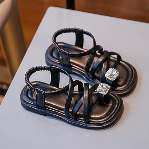 IWIHMIV Girls Sandals Open Toe Flower Summer Outdoor Beach Dress Comfortable Soft Sole Shoes with Elastic Strappy3