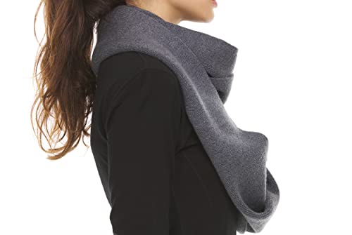 Bufanda de invierno de lana merino cuello infinity unisex gris 2