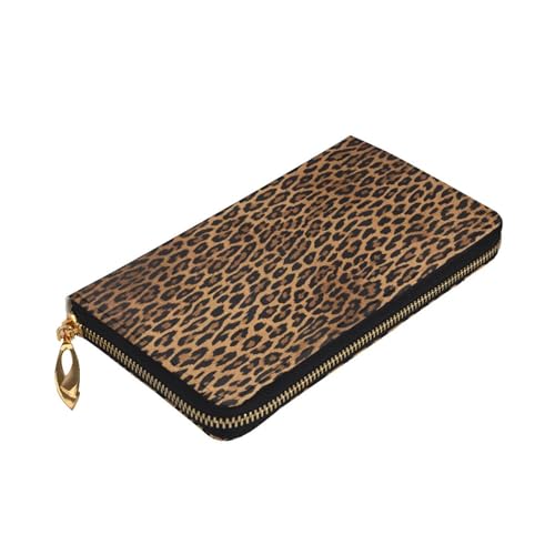 Leather Wallet for Women & girls, Fashion Long billfold Wallets, Durable Ladies purse for Daily, Leopard print ID card package, Slim Thin RFID Blocking Credit Card Wallets with Zipper Coin Pocket3