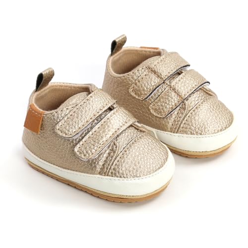 Image of Clowora Baby Boys Girls Shoes Non-Slip Rubber Sole Sneakers Infant First Walking Toddler Crib Shoes Newborn Loafers Flats.