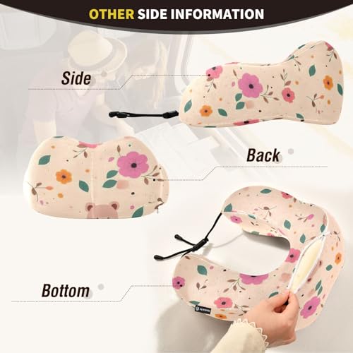 Almohada de espuma viscoelástica para viaje multicolor miniatura 5