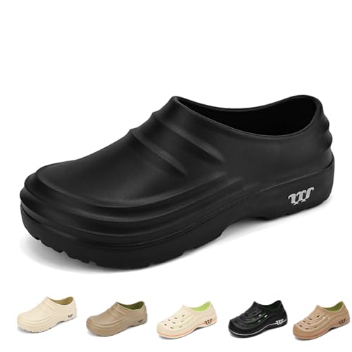 BibHoly Armadillo Chef Shoes Men Women Armadillo Clogs Slip On Chef Clogs for Men Slip Resistant Waterproof Work Shoes A Black