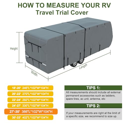 Mofeez Capa para trailer de viagem, 5 camadas extra grossa atualizada para cobertura de campista 7'