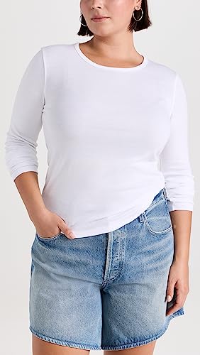 Image of Splendid 1x1 Rib Classic Long Sleeve Crew Neck Tee