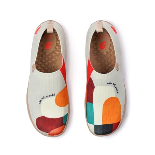 Image of UIN Shoes for Women Slip On Sneakers Comfortable Lightweight Barefoot Travel Art Painted Casual Loafers