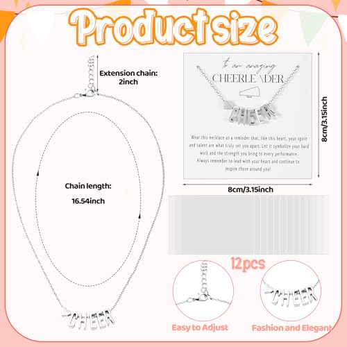 Cheerleader Necklace Gifts Bulk Cheerleading Stuff Include Cheer Necklace & Card Bag Adjustable Cheerleading Necklaces Gift for Cheer Team Cheerleader Stuff Party Supply2