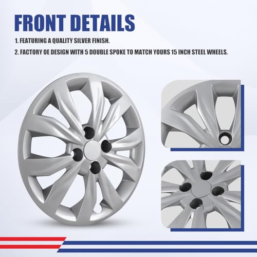 CAROXX 15 Inch 2018-2023 Hyundai Accent Hubcaps, 4 Packs, Lacquer by CAROXX - Used condition - Image 4