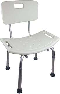 Mobiclinic®, Silla de Ducha con Respaldo, Regulable en Altura, Conteras Antideslizantes, para Personas Mayores, Asiento en U, Agarre Lateral, hasta 100 kg, Agujeros de Drenaje, Aluminio, Olivo
