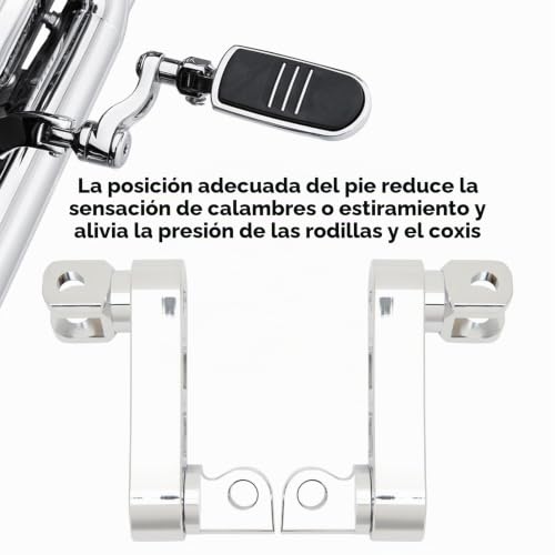 Clavijas de pie de motocicleta con soporte ajustable de 360 grados 4