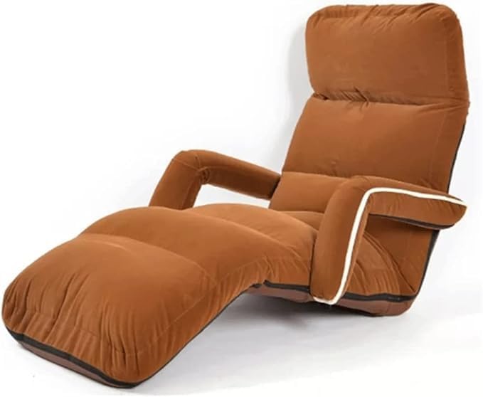 Living Room Sofa Adjustable Folding Soft Velvet Lounge Chair Floor Blinds (Coffee 180x60cm)