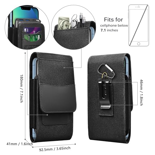 Universal Handy Gürteltasche Dual Handytasche Gürtel mit Gürtelclip für iPhone 16 15 14 13Pro Max,Samsung Galaxy S25 S24 Ultra Gürtel Tasche Dual Phone Holster für Männer,Wandern,Camping,Grillen