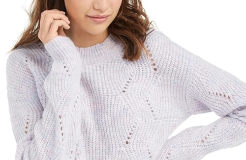 Juniors' Marled Mock-Neck Sweater - Violet Combo M2