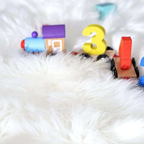 Noahas White Faux Fur Rug,Runner Rugs 2X6,Fluffy Rugs For Bedroom,Soft Small Bedroom Rug,Faux Sheepskin Rug,Washable Shaggy Area Rug,White Carpet Fuzzy Rug,Furry Shag Rugs For Living Room Decor #TOP5