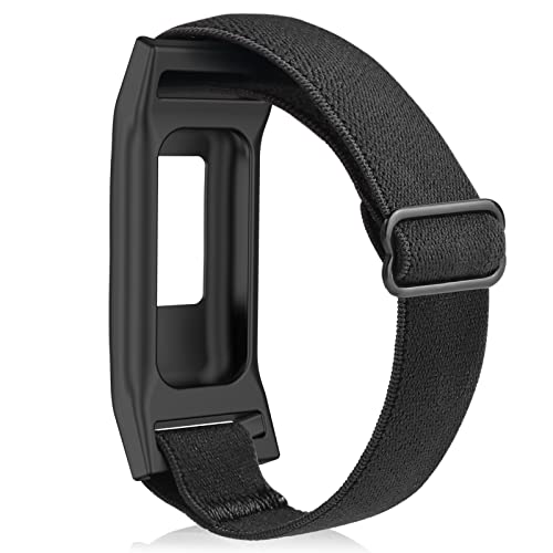 C2D JOY Elastic Nylon Strap compatible with Garmin vivofit Jr 1/2 Bands Replacement with Case for Kids-Black