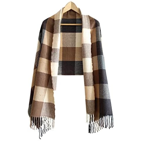 Laura Lily - Women's Scarf for Winter Women's Long Scarf Pashmina Warm Cozy Soft, Squares 02, One size Cover