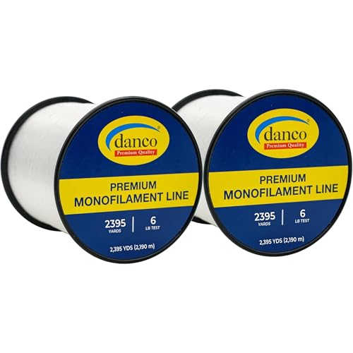 2 Pack 6lb Monofilament Line - 4790 Yards Total (2395 yds per Spool) - Clear Fishing Line, Freshwater & Saltwater, Strong Abrasion Resistant with Low Memory