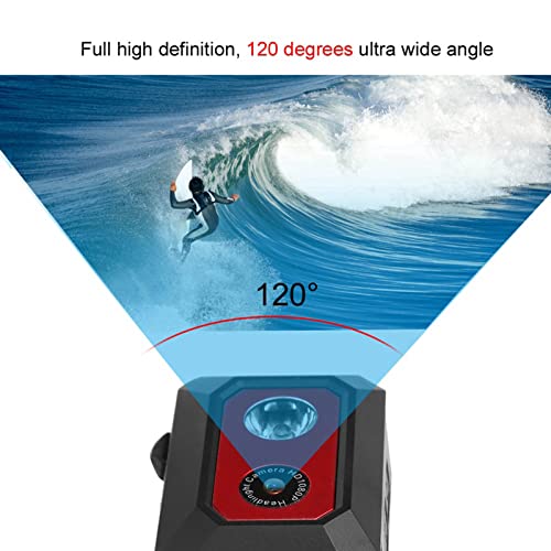 Super HD 1080P DV-Sportkamera, Am Kopf Montierter Action-Video-Camcorder mit DVR-Recorder-Kopfkamera für Fotografische Outdoor-Aufnahmen zu Hause und auf Reisen (Schwarz Rot)
