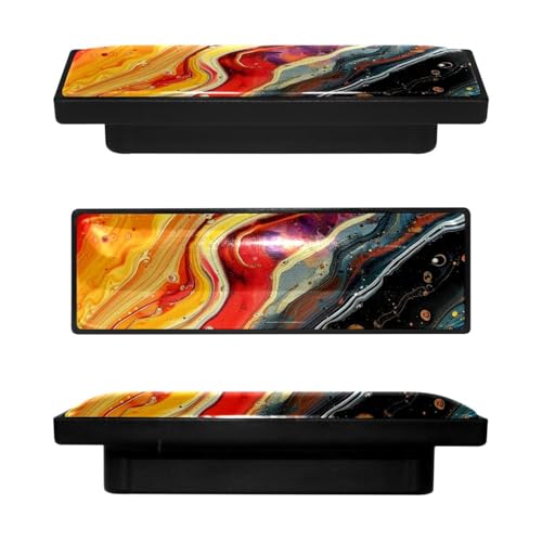 Generic 4 Pack 3.6inch Length Black Kitchen Cabinet Knobs Stainless Steel Drawer Knobs Bedroom Dresser Knobs for Men Women Girls, Nursery Knobs, Abstract Sfumato, cfxls-001-2