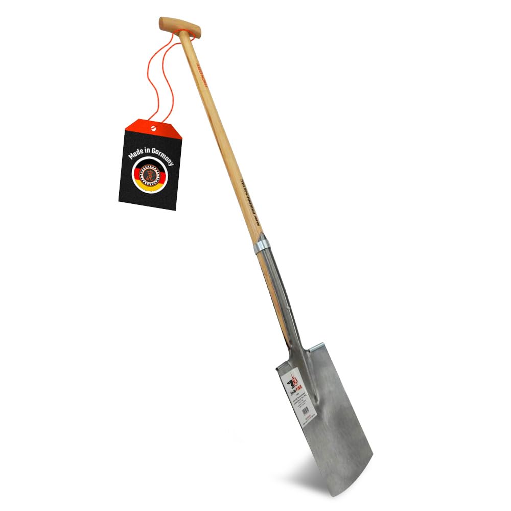 SHW-FIRE | Vanga per vivaio - 85 cm con manico T in hickory, robusta, per terreni duri e rocciosi, perfetta per lavori di giardinaggio e radicazione, durevole e di alta qualità | Prodotto in Germania