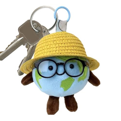 Llavero De Felpa - Lindo Colgante De Bolso De Dibujos Animados Con Diseño De La Tierra, Accesorio De Llavero De Planeta Para Mochila, Bolso, Bolsoo, Bolsa De Viaje | Diversión Y Estética