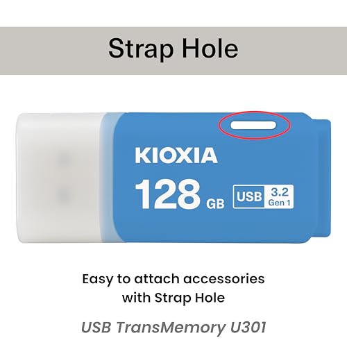Image of KIOXIA Former Toshiba Memory U301 128GB USB 3.2 Gen 1 Flash Drive - High-Speed, Compact, with 5 Years Warranty (Blue) Made in Japan