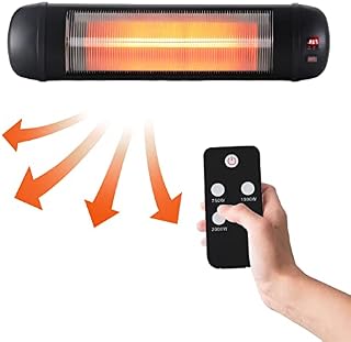 BTGGG Infrared Heater 650/1350/2000W Halogen Heating Wall Mounted Patio Heater Outdoor Heater Electric Remote Control Space Heater for Indoor Garden Home Office