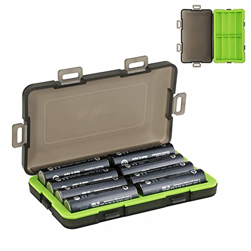 KIWIFOTOS バッテリーケース 単3電池収納ケース 8本収納可能 耐水 防塵 保護 軽量 コンパクトサイズで携帯便利 緑の商品画像（Amazon）