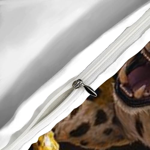 Housse couette imprimé 3D guépard microfibre haute densité 135x200