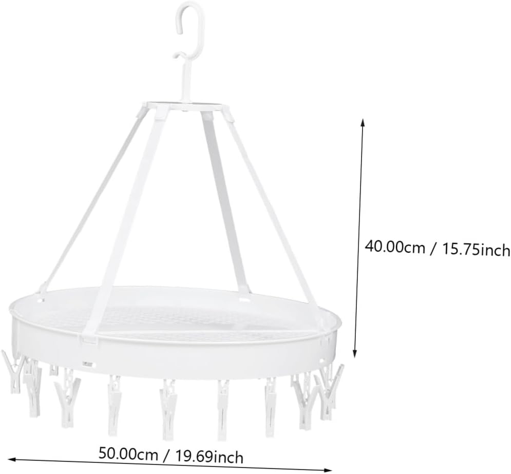 Windproof Folding Clothes Drying Rack for Bras and Socks, Single-Layer White Hanger, Multifunctional Indoor Balcony Laundry Organizer