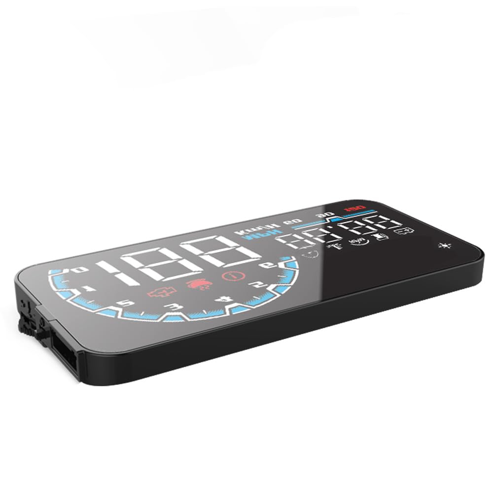 Proyector de pantalla frontal para automóvil - Velocímetro digital, voltaje, temperatura del agua, medidor de consumo de aceite - HUD de lectura grande y clara Plug and Play