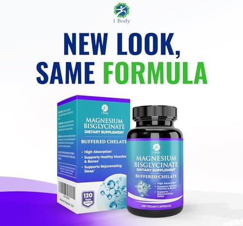 Miniatura 9 de Quelato de bisglicinato de magnesio, 2 unidades, reduce los calambres musculares y mejora el sueño, máxima absorción sin efectos laxantes, 100%