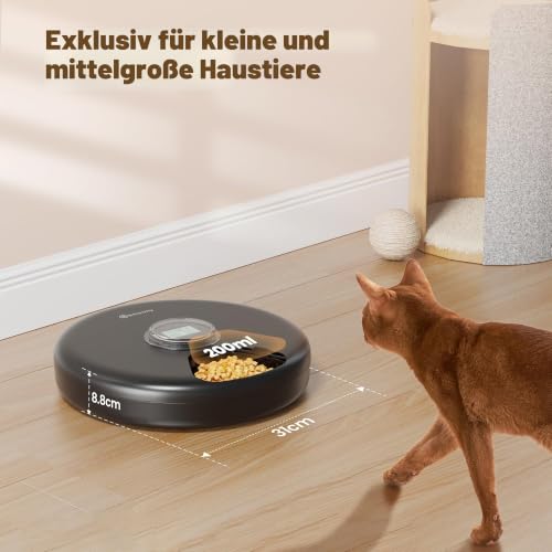 【Automatischer Katzenfutterspender Nassfutter】Katzenfutterspender mit Timer - Automatische Futterspender für Katzen Trockenfutter Batterie - Kabelloser Hundefutterspender mit Kühlakkus - Auto Pet