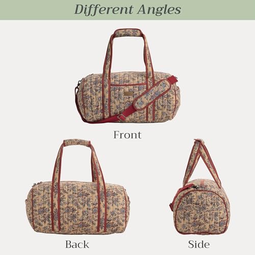 Maison d'Hermine Travel Duffle bag Cotton Quilted bag Overnight Luggage Weekender Business Travellers Family Trip - Asmi - Asha4