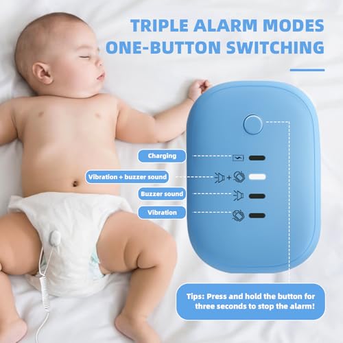 Bed Wetting Alarm for Boys and Girls - USB Rechargeable, Bedwetting Alarm with High Sensitivity Sensor, Loud Sound and Strong Vibration, Proven Solution for Bedwetters(Blue)