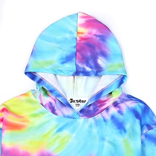Jxstar Girls Clothes Set Tie Dye Hoodie Pullover Tracksuit Sweatsuits Outfits Sweatpants3