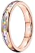 THREE KEYS JEWELRY 4mm Womens White/Red Imitated Opal Inlay Tungsten Wedding Ring Rose Gold Black Bands