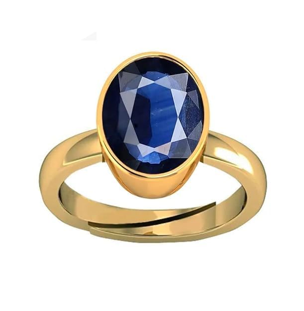 10.00 Ratti 9.50 Carat Lab - Certified Unheated Untreatet AAA+ Quality Natural Blue Sapphire Neelam Gold Adjustable Gemstone Ring for Women's and Men's-image-31