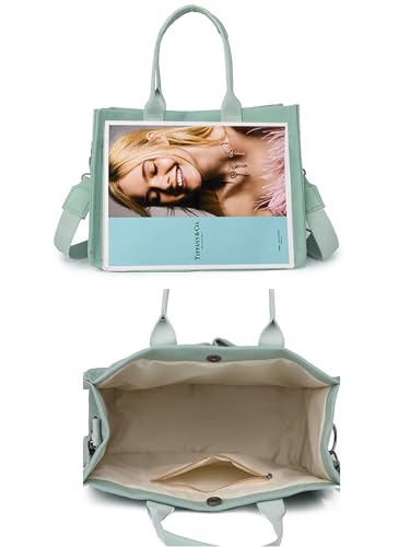 Image of Cherry Tote Bag for Women Canvas Patched Purse Cute Shoulder Bag Multi-Pocket Satchel Handbag for work travel