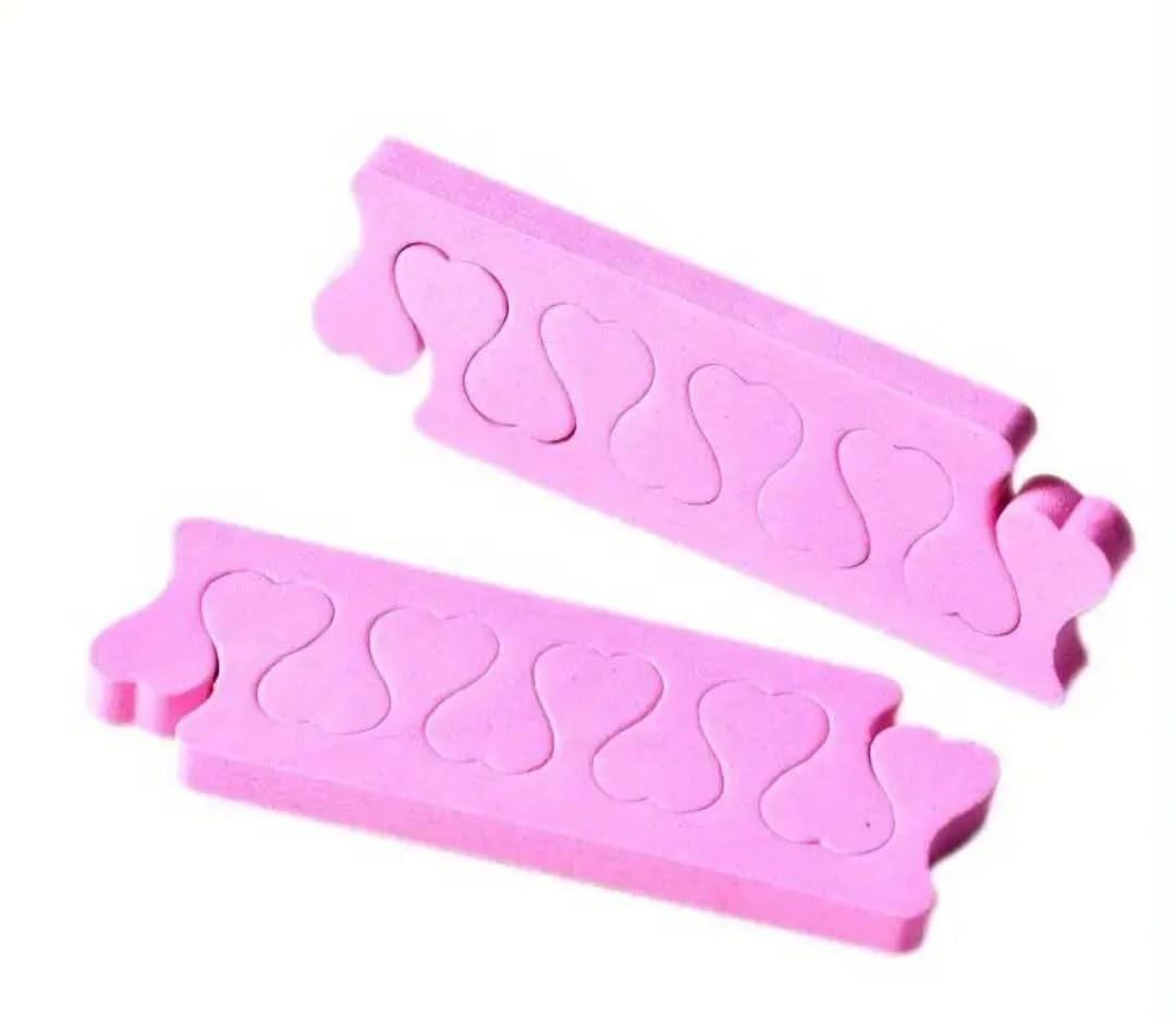 Toe Separators for Pedicure, Pink Foam Spacers, 10cm/3.94in Length, Professional Nail Care Tool