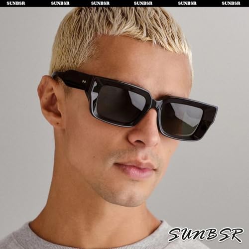 Fashion Square Sunglasses for Men Women Trendy Thick Frame Sun Glasses 90's Black Vintage Shades2