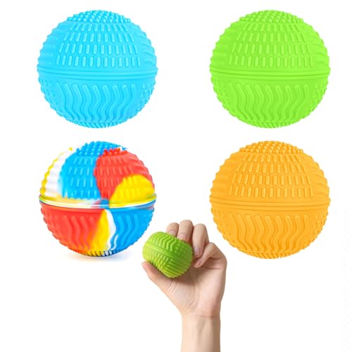 4 stuks stressverlichtend handkrachtbal,squishy ballen compressiebal, handversterker, stressverlichtend ballen voor kinderen en volwassenen fidgetballen voor volwassenen, stressvermindering