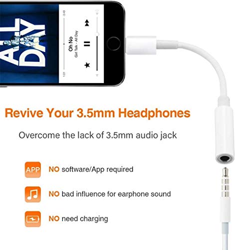 [Apple MFi Certified] iPhone Headphone Adapter,3-Pack Lightning to 3.5 mm Headphones/ Earbuds/Earphones Jack Adapter Cord Dongle Aux Cable Converter Accessories Compatible with iPhone 11/Xs/XR/X/8/7 - Thumbnail 3