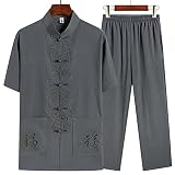 Tang Suit Men Kung Fu Clothing Chinese Traditional Kung Fu Shirt Uniform Short Sleeve Coat Tops and