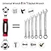 Hamind Universal 8 in 1 Socket Wrench Multi-function Tool with 360° Rotating Head, Spanner Tool for Home and Bicycle Car Repair (8-21mm)