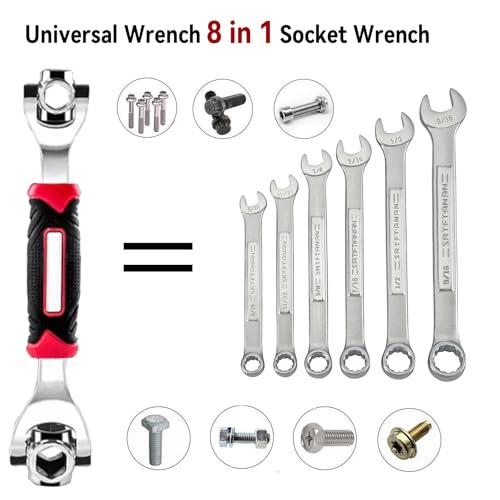 Hamind Universal Wrench 8 in 1 Socket Multi-function Tool with 360° Rotating Head, Spanner Tool for Home and Bicycle Car Repair (12-19mm) by Hamind - Image 2