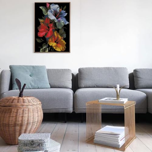 Image of Flowers Stamped Cross Stitch Kits Flowers Cross Stitch Patterns,Dimensions Cross Stitch Kits Embroidery Kit Arts and Crafts for Beginners 15.7x11.8 inch