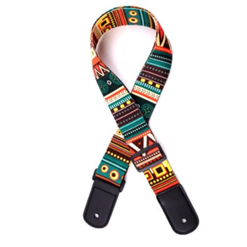 CATIEBYE Correa de Guitarra y Ukelele Ajustable Estilo Étnico Correa de Hombro Resistente para Guitarra...